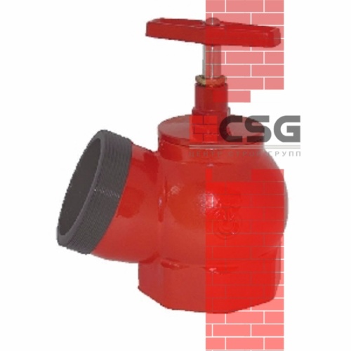 Клапан пожарный чугун угловой 125 гр ПК65 Ду 65 1,6 МПа муфта-цапка Цветлит ZW80003, DN 65