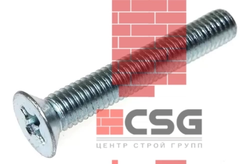 Винт с потайной головкой 6 оцинк. DIN 965